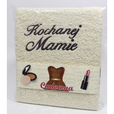 Ręcznik bawełniany z haftem Kochanej Mamie